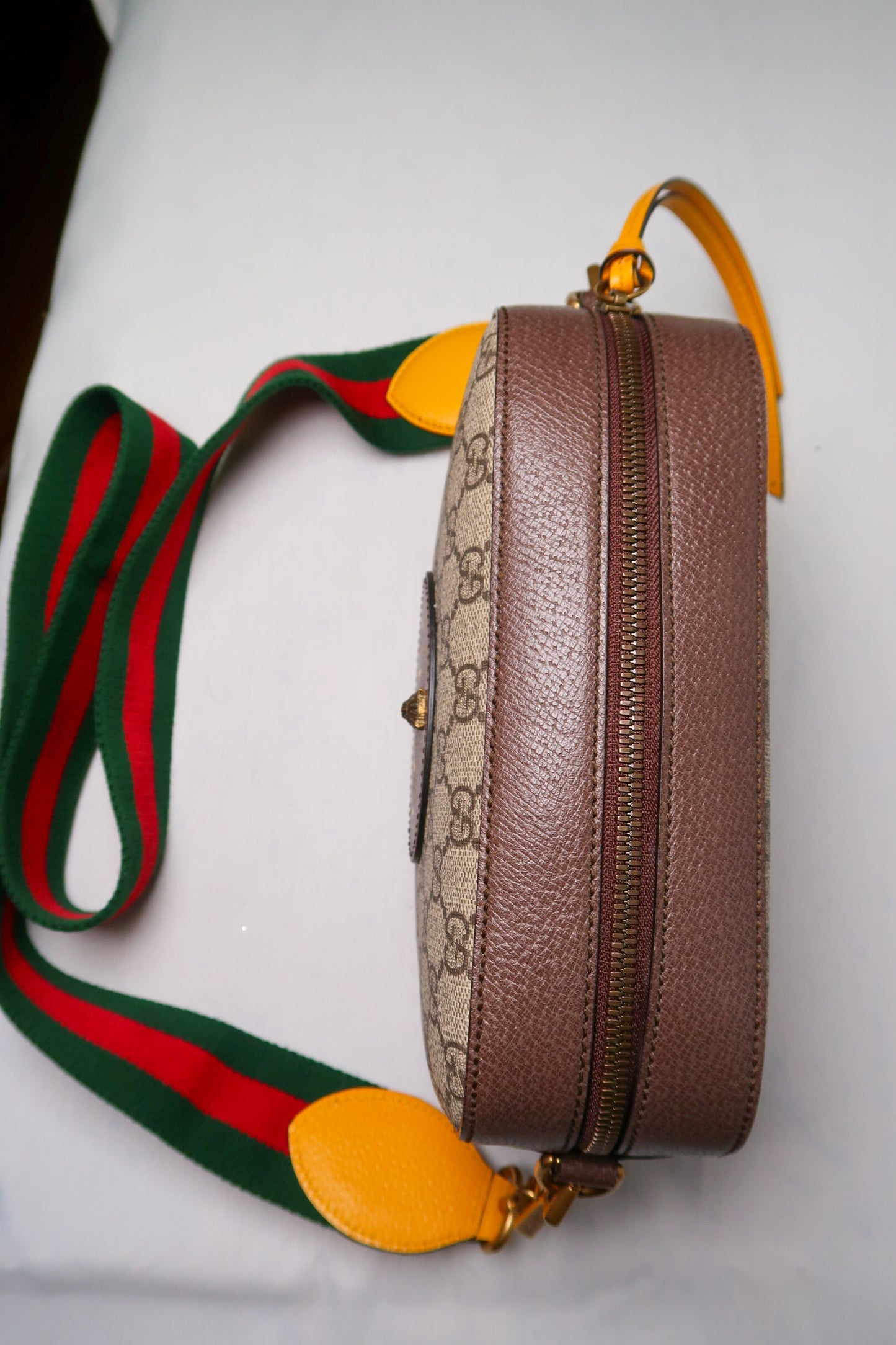 Gucci GG Supreme Monogram Web Neo Vintage Shoulder Bag Beige New Acero