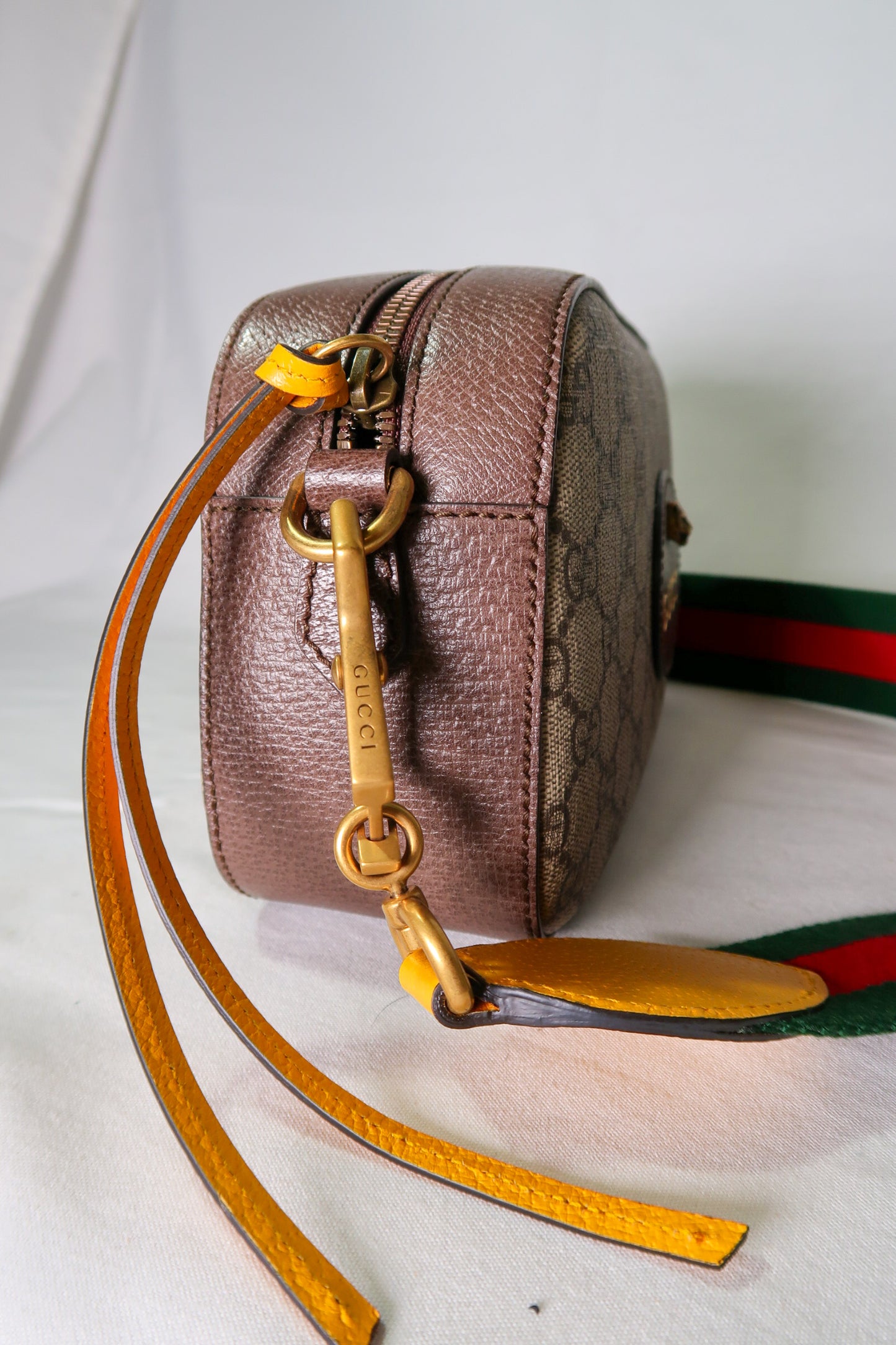 Gucci GG Supreme Monogram Web Neo Vintage Shoulder Bag Beige New Acero