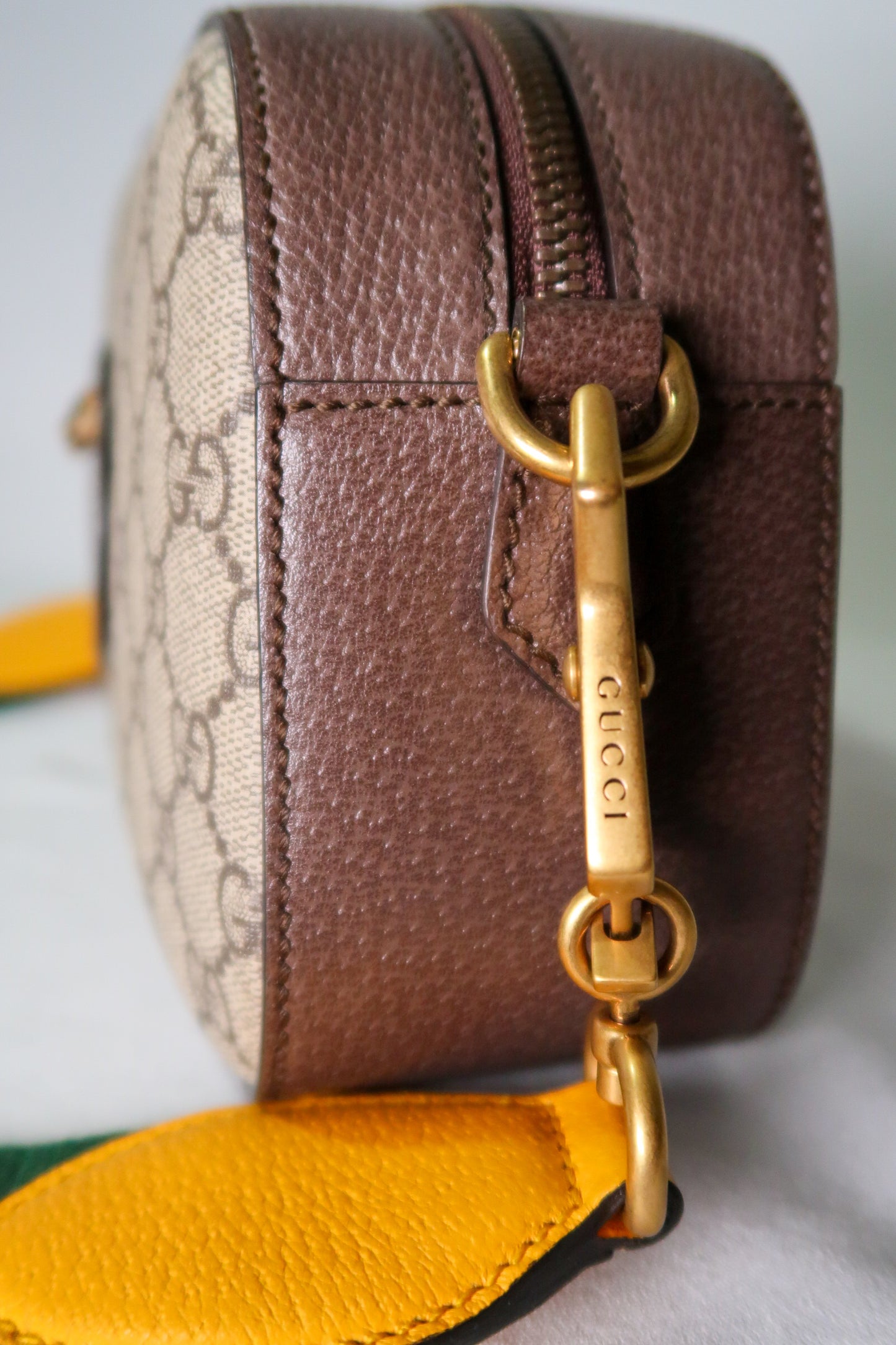 Gucci GG Supreme Monogram Web Neo Vintage Shoulder Bag Beige New Acero