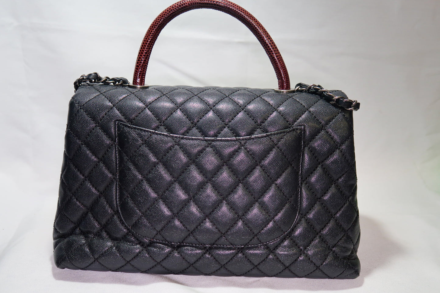 Chanel Caviar Lizard-Trimmed Coco Handle Bag