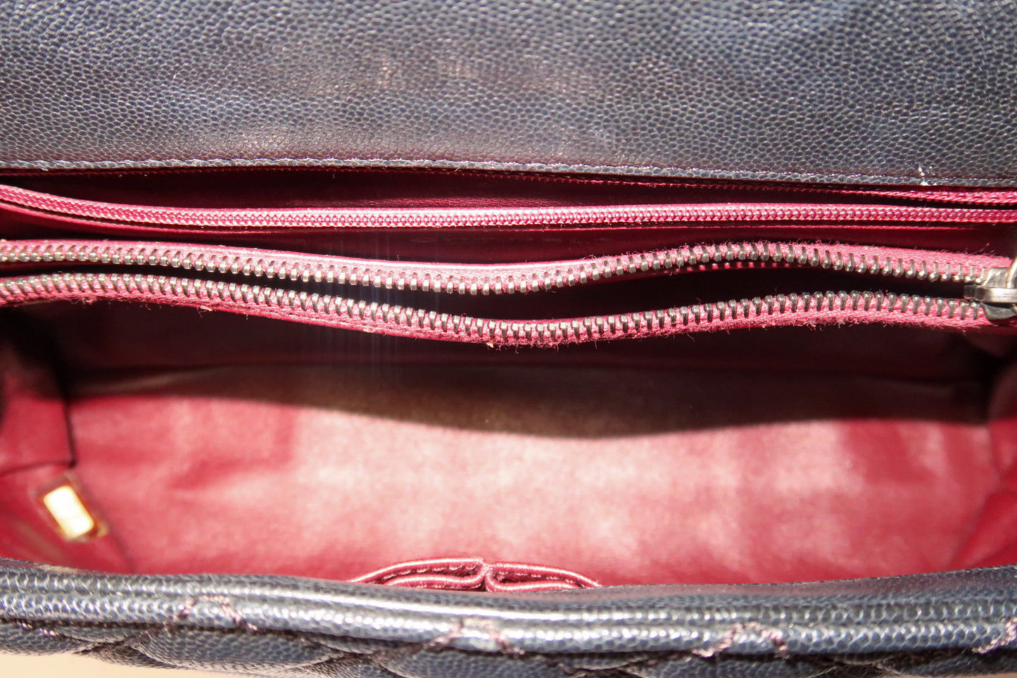 Chanel Caviar Lizard-Trimmed Coco Handle Bag