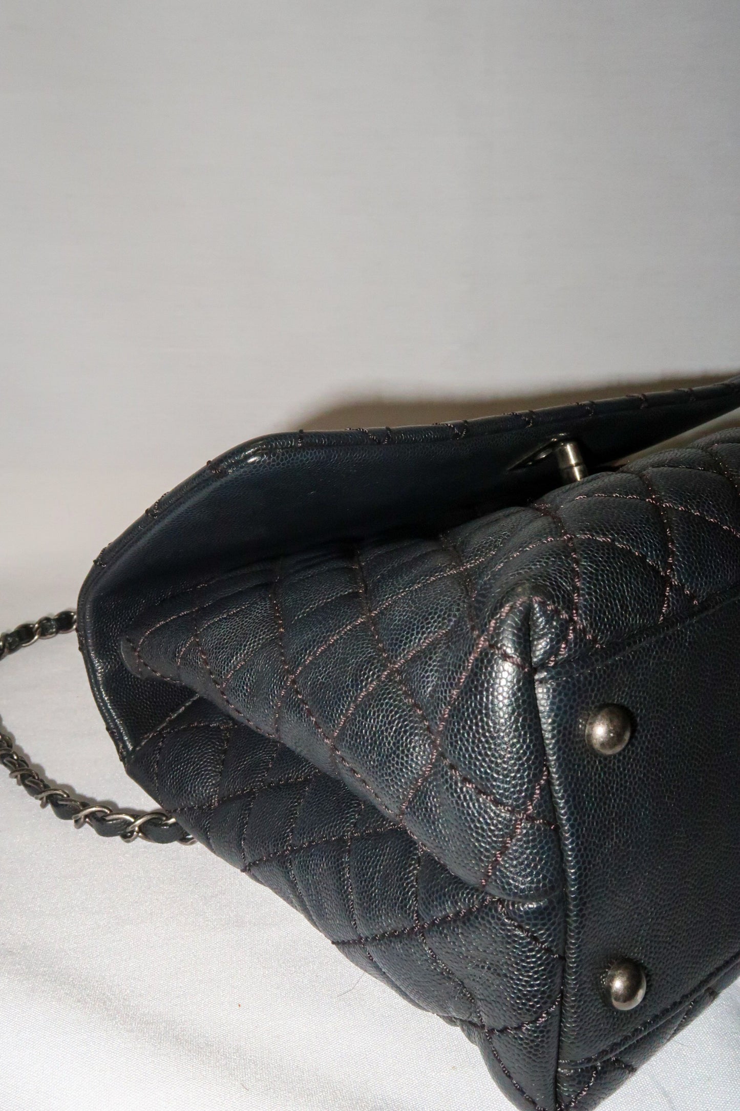 Chanel Caviar Lizard-Trimmed Coco Handle Bag