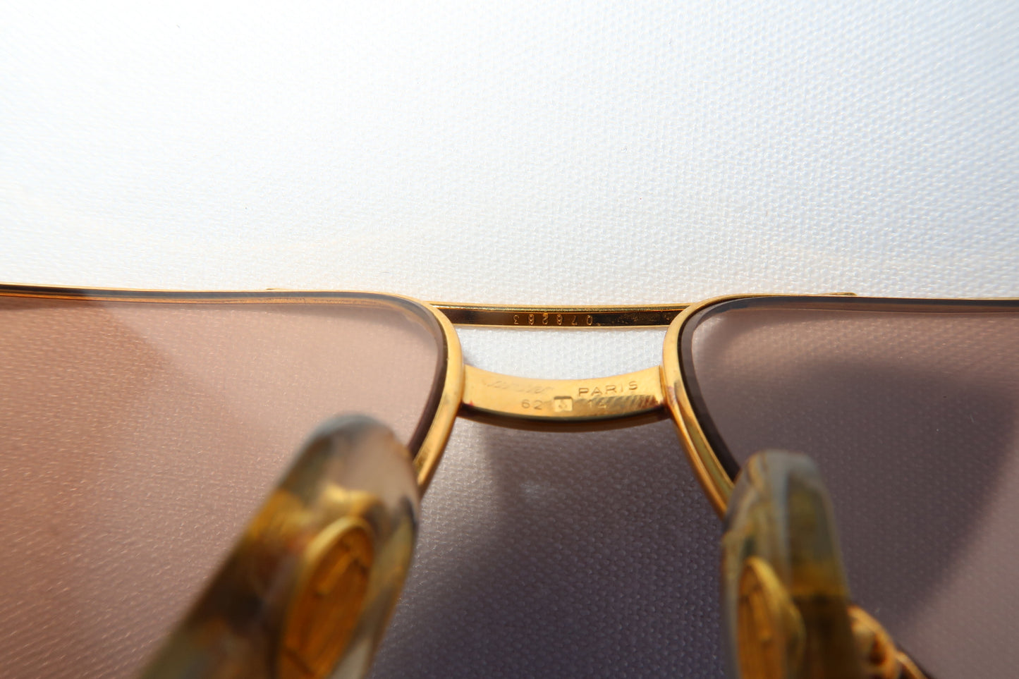 Cartier Vendome Louis 22k Gold-plated Sunglasses 62-14 140 078283
