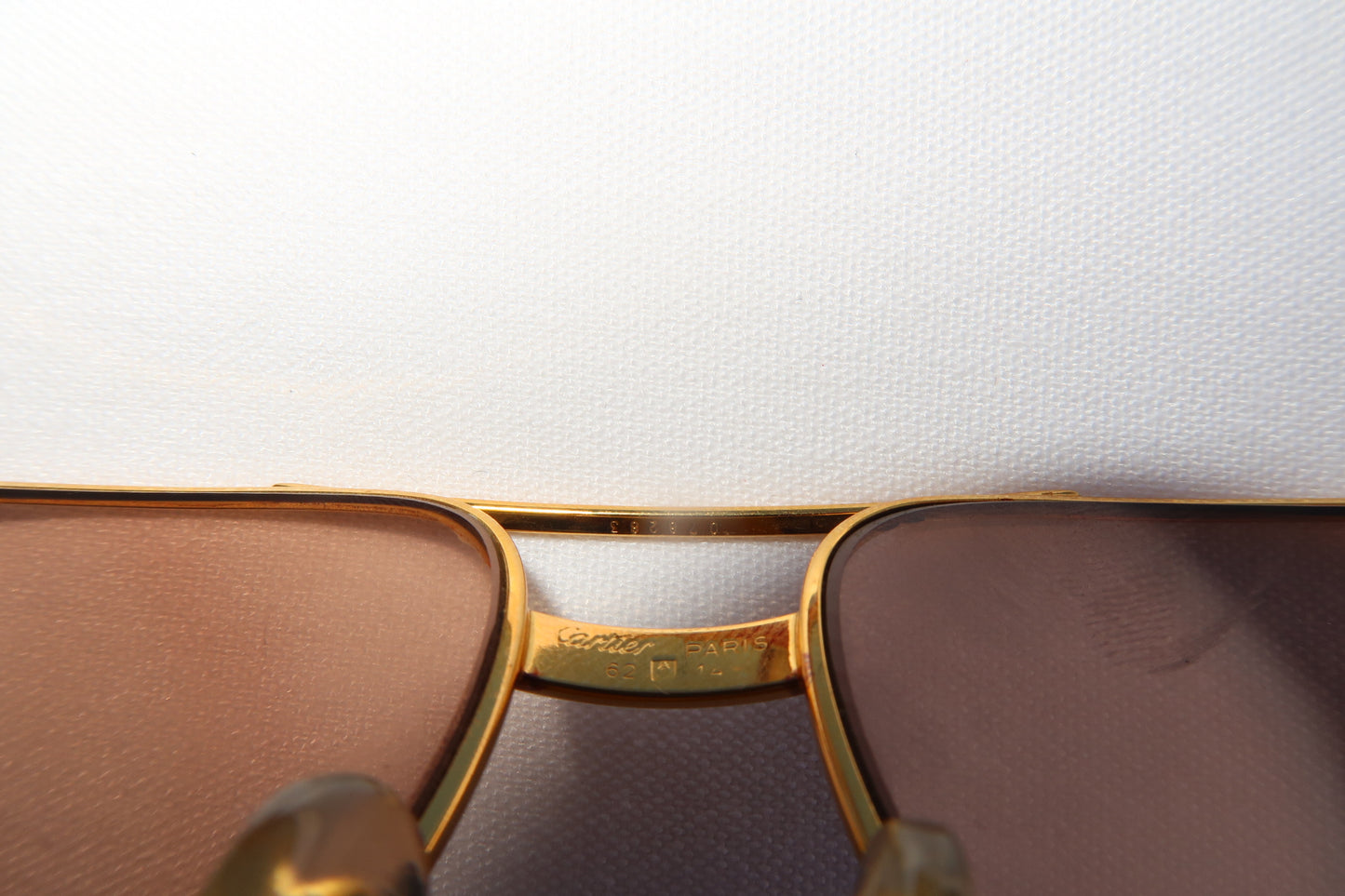 Cartier Vendome Louis 22k Gold-plated Sunglasses 62-14 140 078283