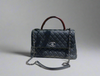 Chanel Caviar Lizard-Trimmed Coco Handle Bag