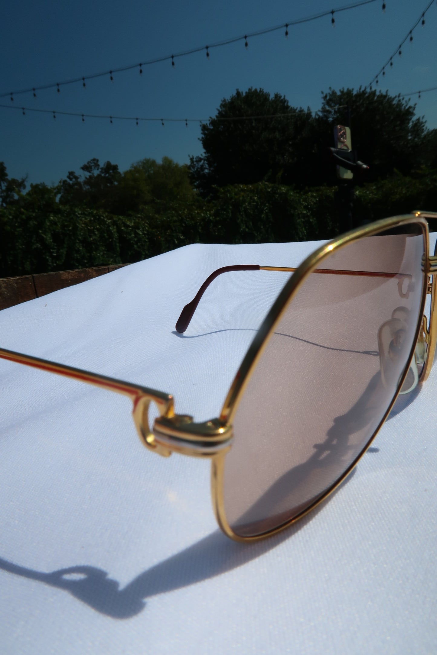 Cartier Vendome Louis 22k Gold-plated Sunglasses 62-14 140 078283