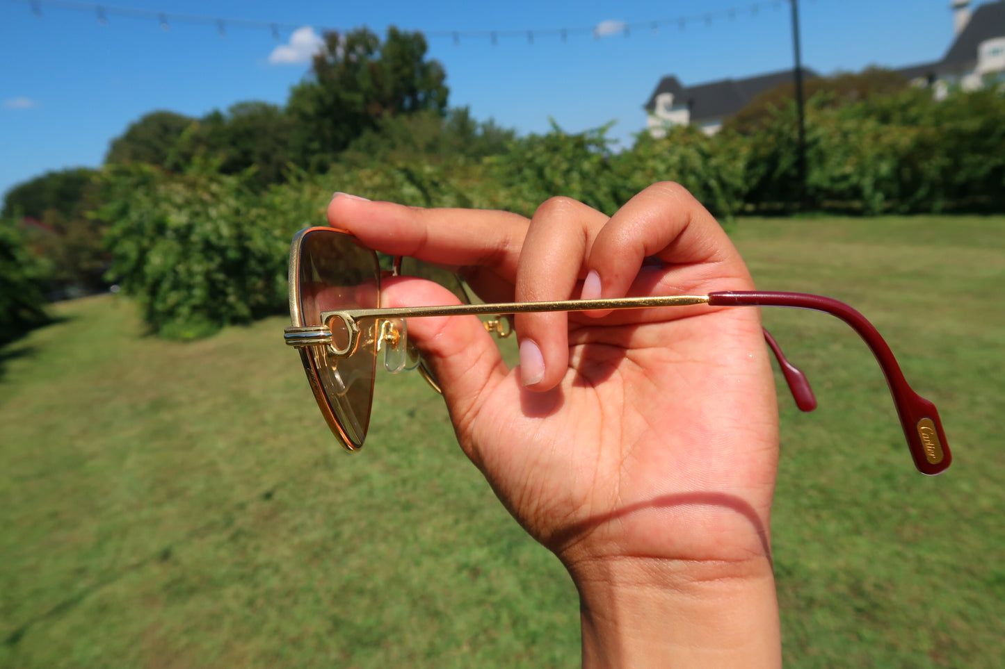 Cartier Vendome Louis 22k Gold-plated Sunglasses 62-14 140 078283