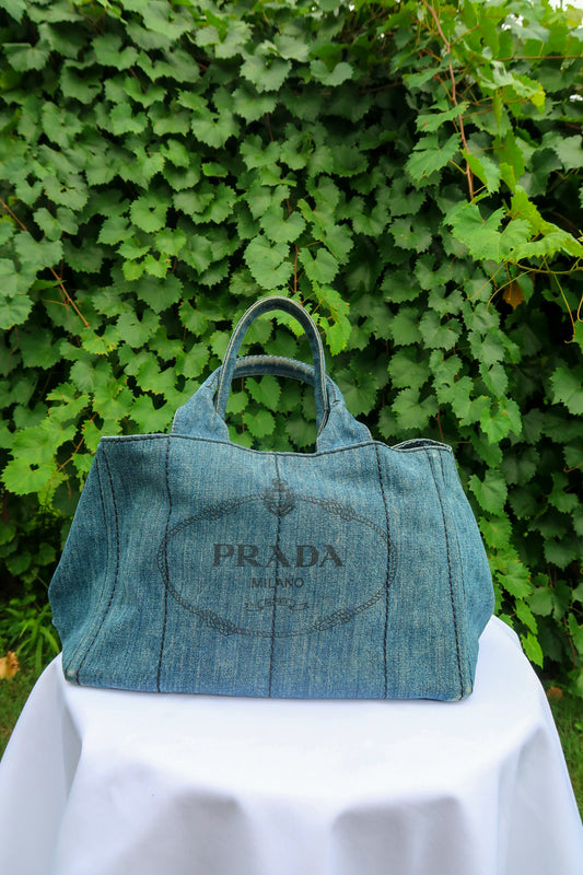 Prada Canapa Tote in Denim