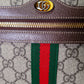 Gucci GG Supreme Monogram Web Ophidia Shoulder Bag Brown