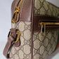 Gucci GG Supreme Monogram Web Ophidia Shoulder Bag Brown
