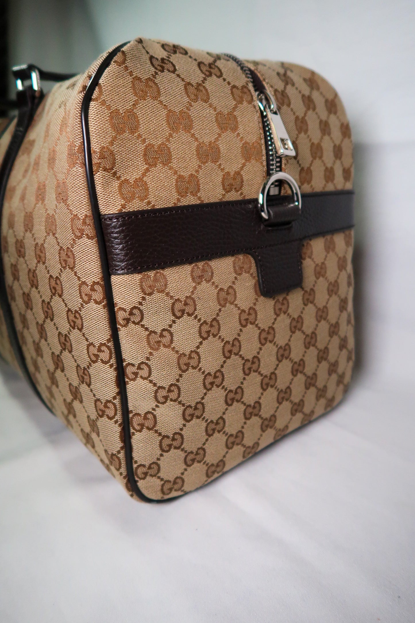 GG Canvas Boston Duffle Bag