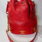 Chanel Red Caviar 3 'CC' Bucket Bag Medium