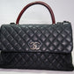 Chanel Caviar Lizard-Trimmed Coco Handle Bag
