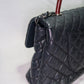 Chanel Caviar Lizard-Trimmed Coco Handle Bag
