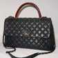 Chanel Caviar Lizard-Trimmed Coco Handle Bag