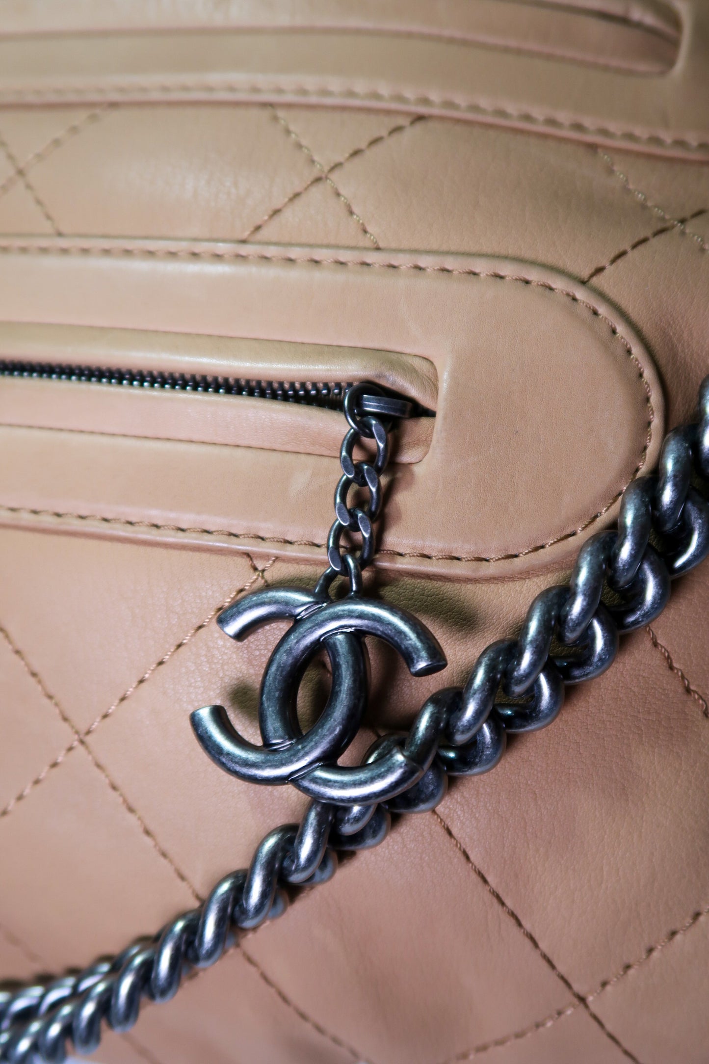 Chanel Hobo w/ Chain Beige/ Tan