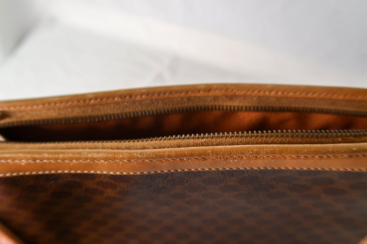 Vintage Celine Macadam Coated Canvas Clutch / Document Pouch