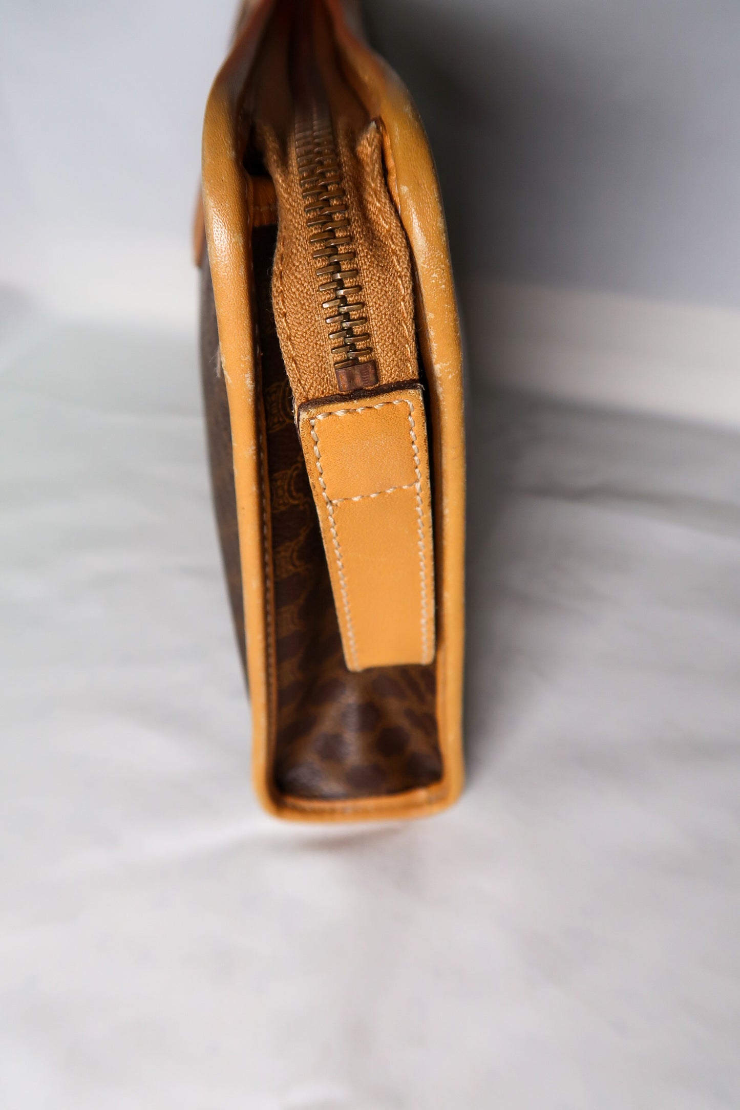 Vintage Celine Macadam Coated Canvas Clutch / Document Pouch