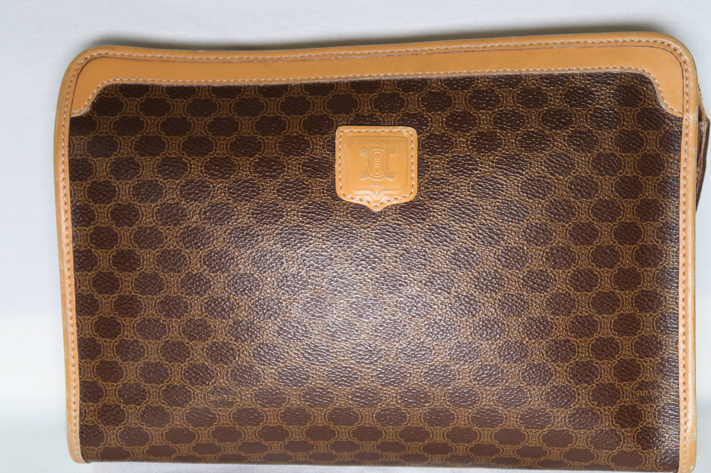 Vintage Celine Macadam Coated Canvas Clutch / Document Pouch
