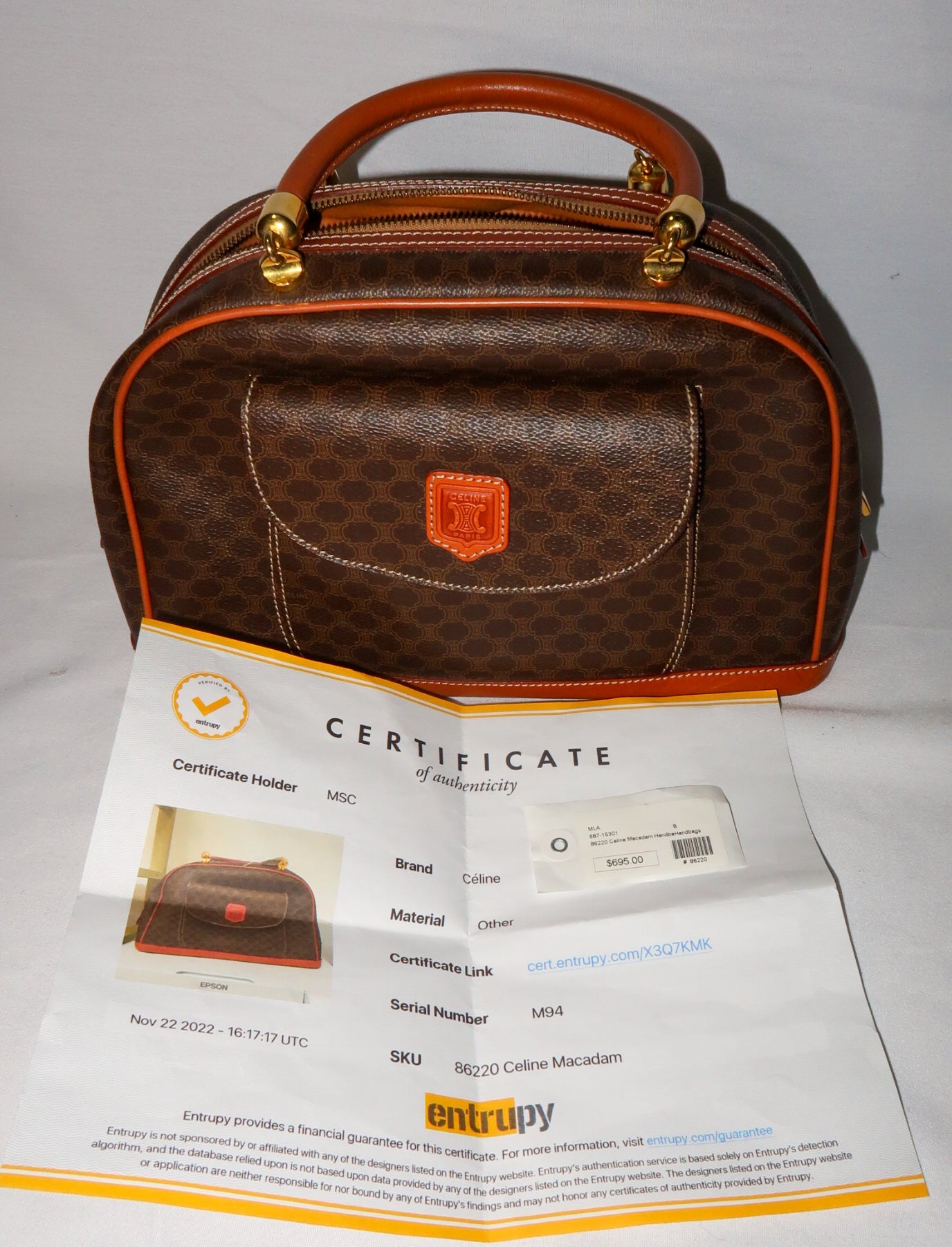Vintage Celine Macadam Mini Dome Satchel