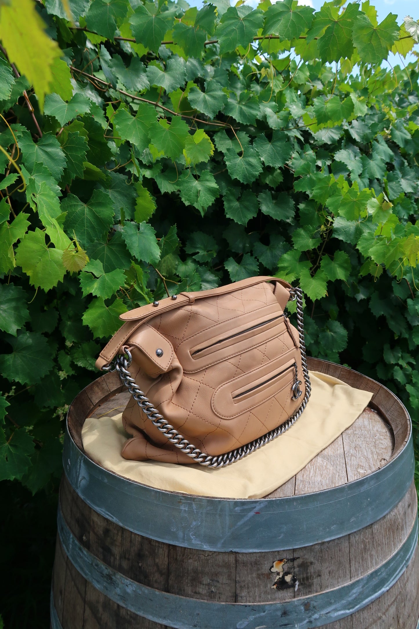 Chanel Hobo w/ Chain Beige/ Tan