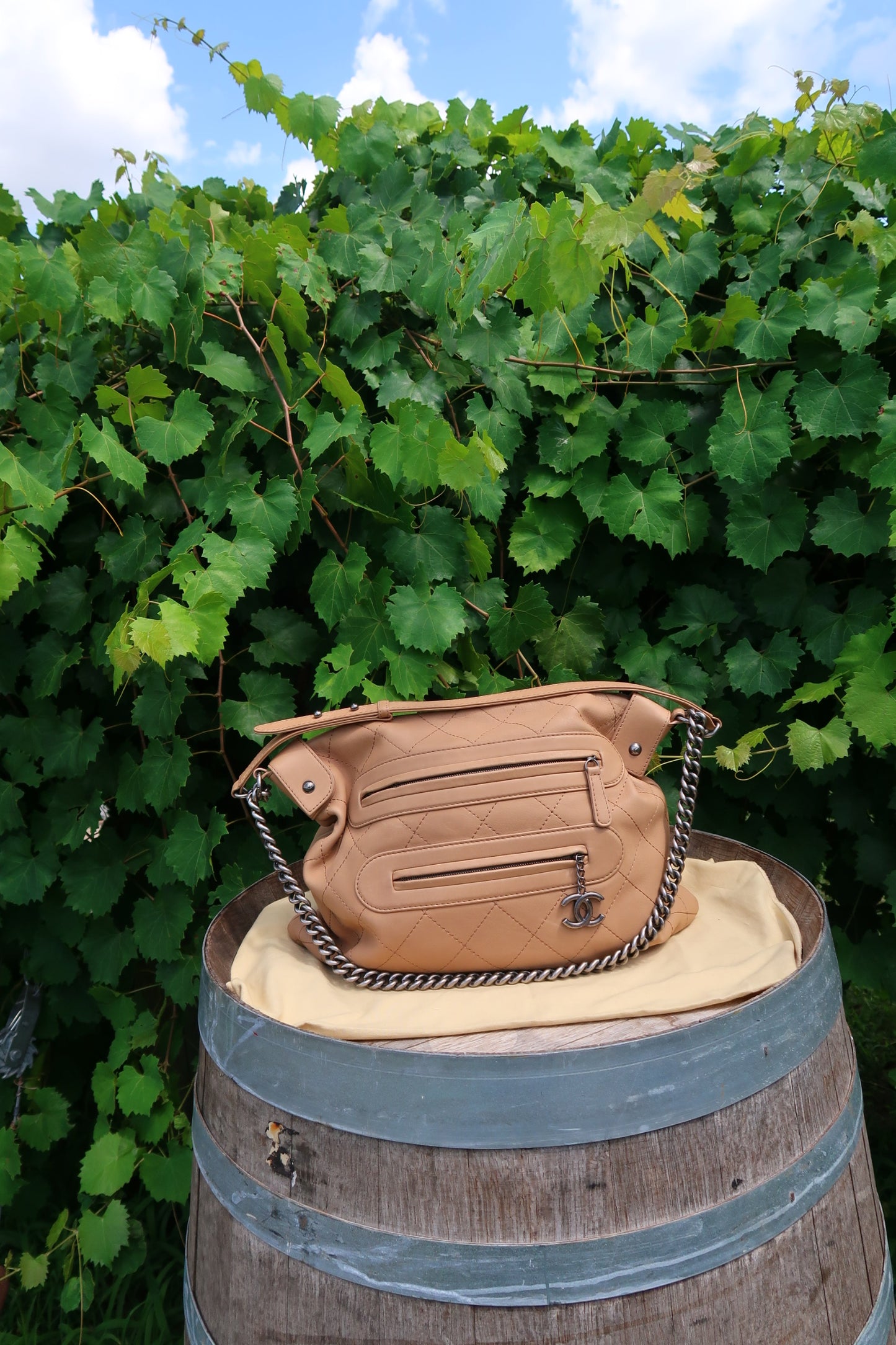 Chanel Hobo w/ Chain Beige/ Tan