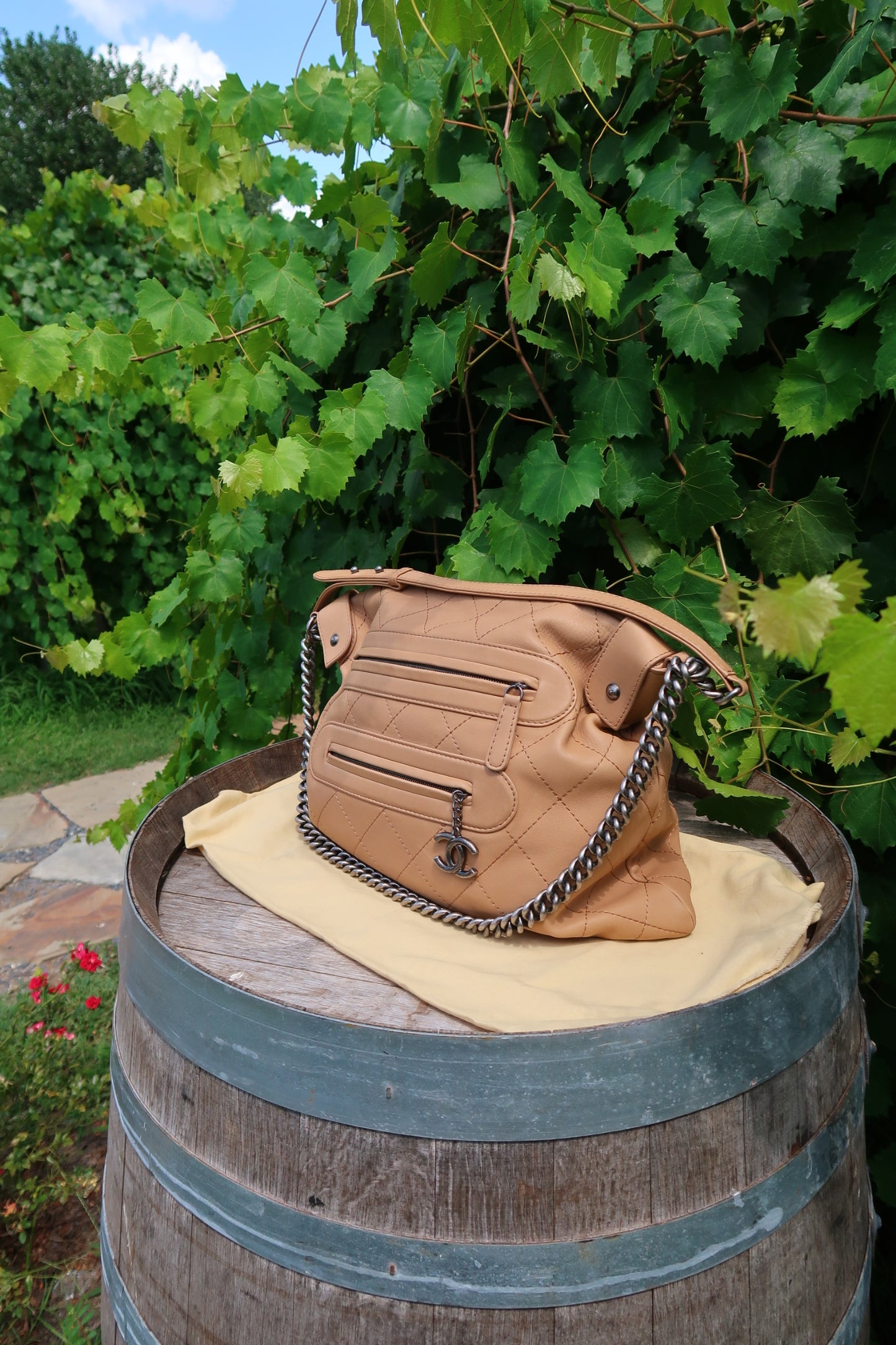 Chanel Hobo w/ Chain Beige/ Tan