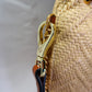 Valentino Garavani Raffia Calfskin Vlogo Drawstring Shoulder Bag Naturale Saddle Brown