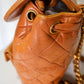 Chanel Lambskin Quilted Drawstring Backpack Camel