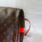 Louis Vuitton Keepall Bandoulière 50 – Monogram Canvas with Red Leather Trim