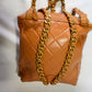 Chanel Lambskin Quilted Drawstring Backpack Camel
