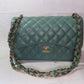 Chanel Double Flap Caviar Moss Green