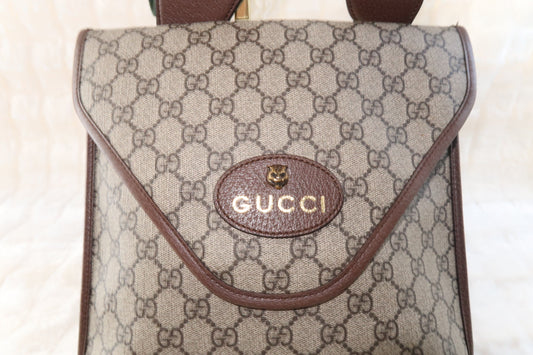 Gucci Neo Vintage Medium GG Supreme Canvas Leather Messenger Bag