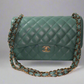Chanel Double Flap Caviar Moss Green