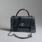 Chanel Caviar Lizard-Trimmed Coco Handle Bag