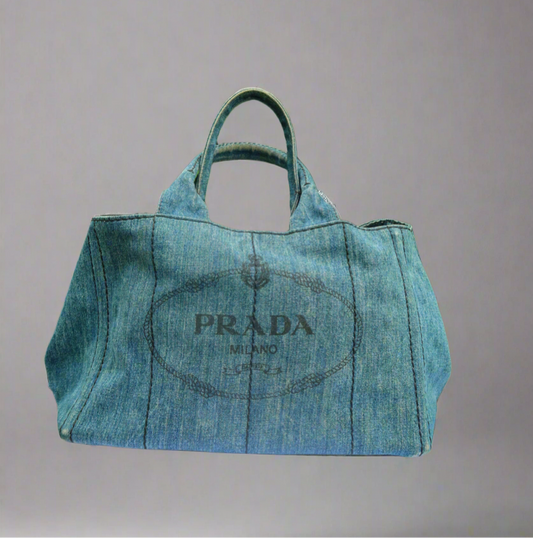 Prada Canapa Tote in Denim