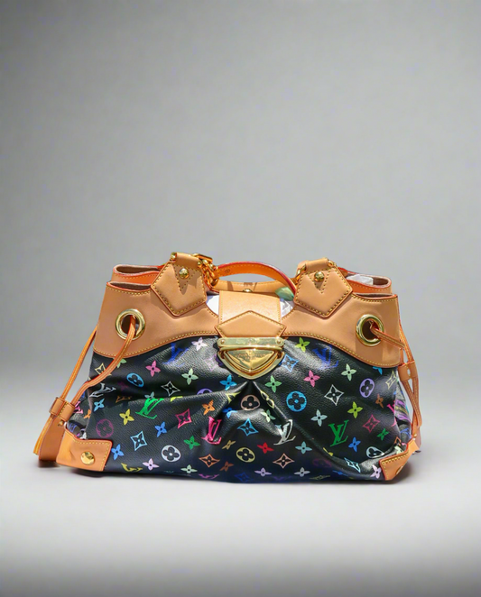 Takashi Murakami x Louis Vuitton Black Monogram Multicolore Ursula Bag