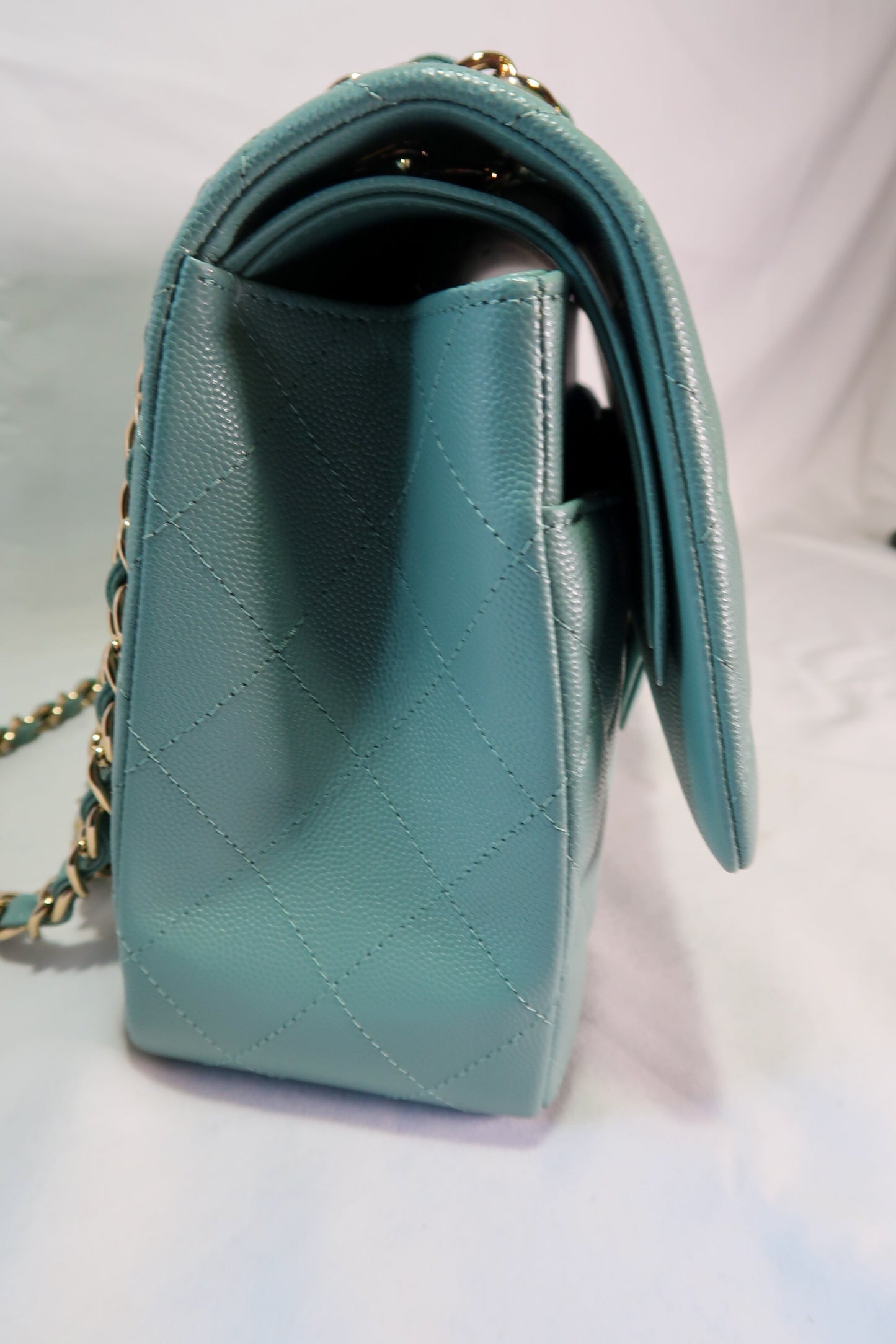 Chanel Double Flap Caviar Moss Green