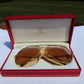 Cartier Vendome Louis 22k Gold-plated Sunglasses 62-14 140 078283