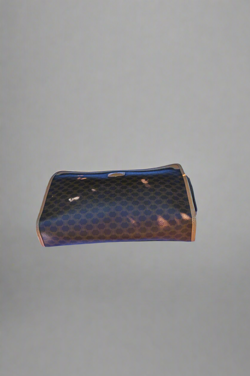 Vintage Celine Macadam Coated Canvas Clutch / Document Pouch