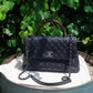 Chanel Caviar Lizard-Trimmed Coco Handle Bag