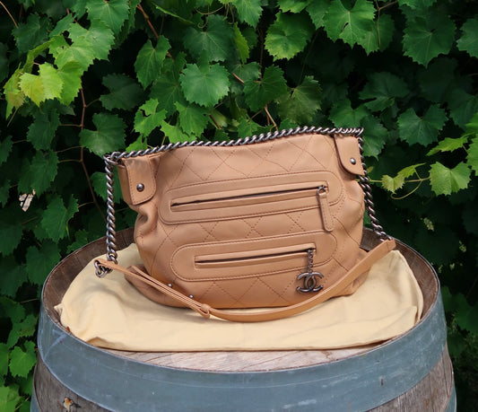 Chanel Hobo w/ Chain Beige/ Tan
