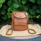 Chanel Lambskin Quilted Drawstring Backpack Camel