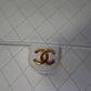 Chanel Quilted Matelasse CC Logo Lambskin Chain Shoulder Bag White / Cream Gold