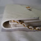 Chanel Quilted Matelasse CC Logo Lambskin Chain Shoulder Bag White / Cream Gold