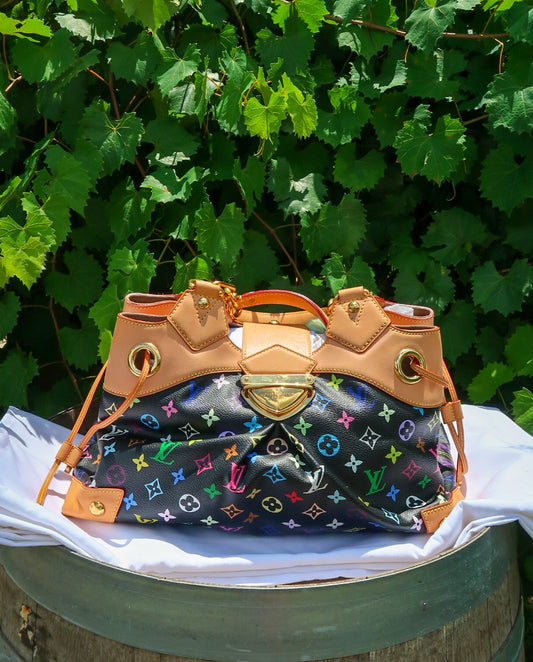 Takashi Murakami x Louis Vuitton Black Monogram Multicolore Ursula Bag