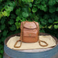 Chanel Lambskin Quilted Drawstring Backpack Camel